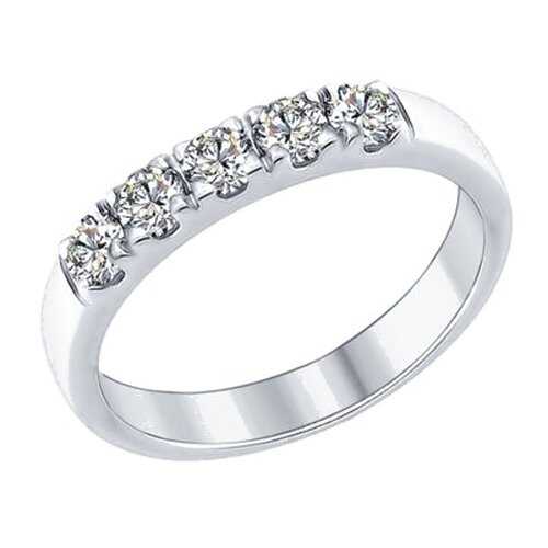 Кольцо женское SOKOLOV из серебра со Swarovski Zirconia 89010061 р.18 в 585 Золотой