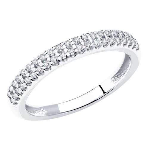 Серебряное кольцо женское с дорожкой фианитов SOKOLOV 94011536 р.19.5 в 585 Золотой