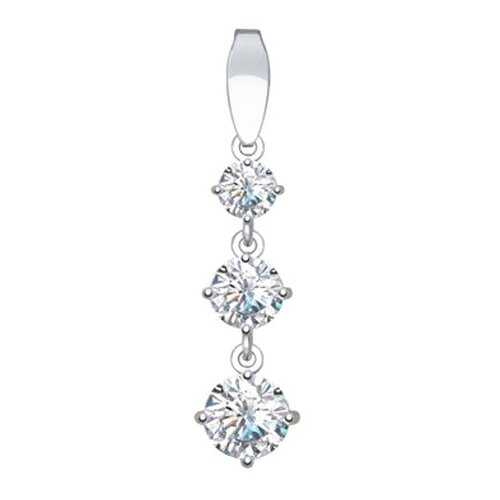 Подвеска SOKOLOV из серебра со Swarovski Zirconia 89030011 в 585 Золотой